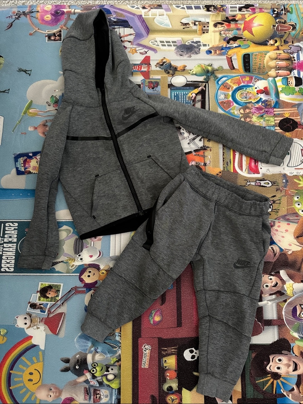 Nike Kids' 2T Gray Hooded Tracksuit Set